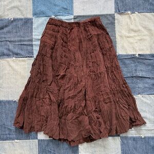 vtg tiered ruffle brown skirt truly western wear made in usa